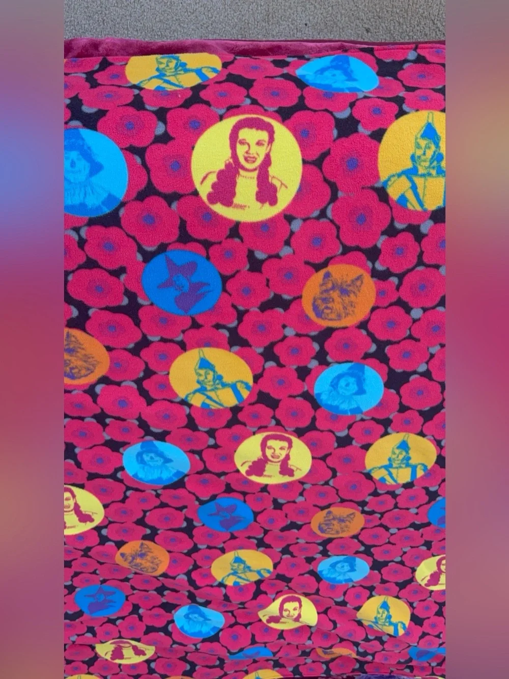 Wizard of Oz Handmade Fleece Throw Blanket Dorothy Poppies